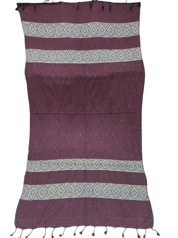 WOVEN SHAWL BROWN NANY BLUE GRY MAROON BLACK - Image 2