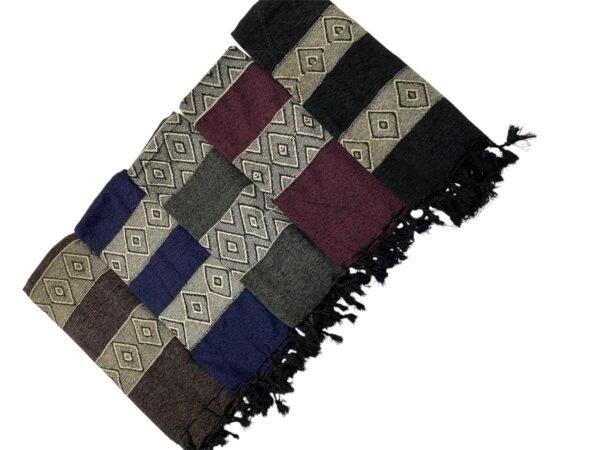 WOVEN SHAWL BROWN NANY BLUE GRY MAROON BLACK