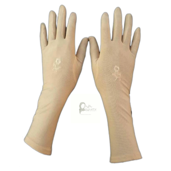 Full Finger Long Gloves White - Image 3